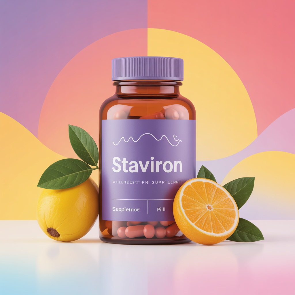 Staviron wellness supplement bottle with natural ingredients